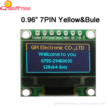 0.96" OLED display module , 128 x 64 pixels resolution, yellow and blue